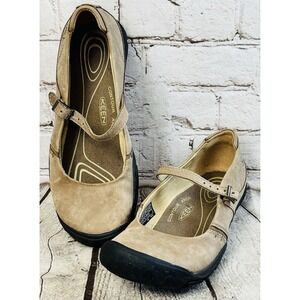 KEEN Shoes Women 7.5 Delancy Brown Mary Jane Peasant Cottagecore Clogs Lagenlook